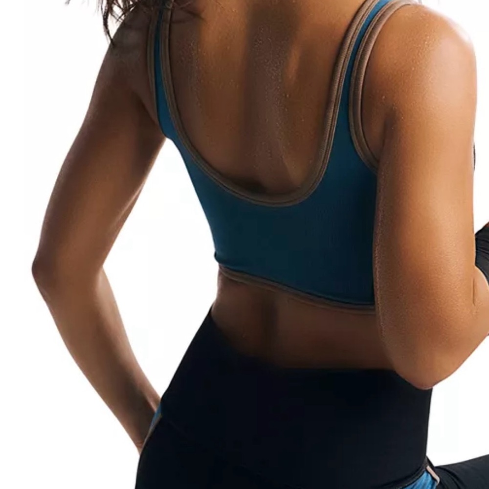NWT Free People Movement Blow Your Mind Black and Blue Sports Bra Size XS - Picture 2 of 8
